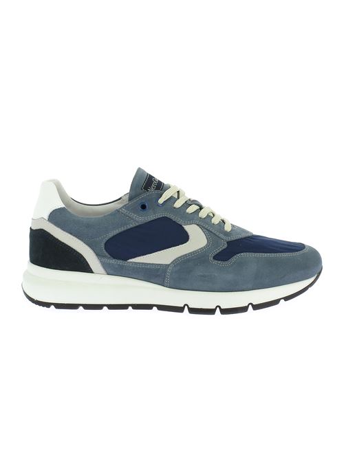 sneakers da uomo in camoscio e tessuto azzurro NERO GIARDINI | E500670U203